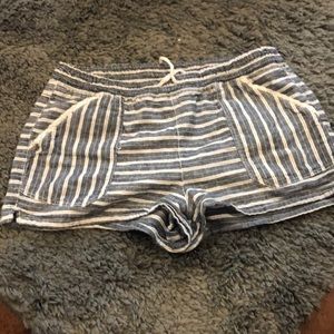 striped loose fitting shorts